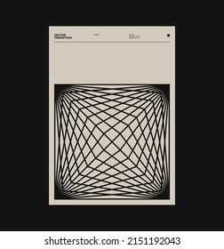 Brutalist style poster design graphics layout built with Helvetica typography aesthetics and minimalist geometric forms and abstract vector shapes. 