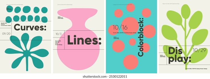 Estilo brutalista, com um design minimalista retrô. Ideal para banners de festivais, exposições de arte, capas de mídia e cartazes contemporâneos.