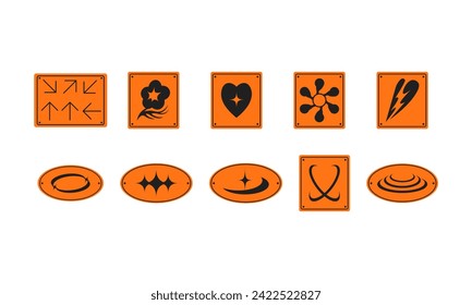Brutalist Y2K Sticker Element Set