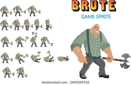 Brute Character Sprite for games , animation , web series