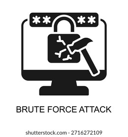 Brute Force Attack, Symbol, Vektorgrafik