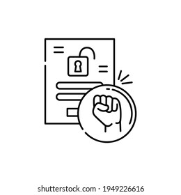 Brute force black line icon. Pictogram for web page, mobile app, promo. UI UX GUI design element. Editable stroke.