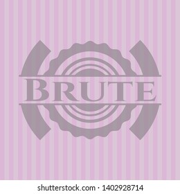 Brute pink emblem. Vector Illustration. Detailed.