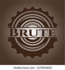 Brute retro wood emblem