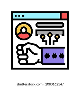 brute-force and dictionary 8 network attacks color icon vector. brute-force and dictionary 8 network attacks sign. isolated symbol illustration