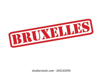 BRUXELLES Red Rubber Stamp vector over a white background.