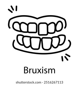 Bruxism icon in line style 