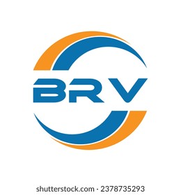 Diseño del logotipo de letras BRV sobre fondo blanco o diseño del logotipo de Monograma para emprendedores y empresas.