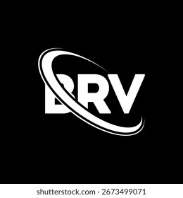 BRV-Logo.  Wohnmobilbrief. Logo-Design für BRV-Buchstaben. Initialen BRV-Logo mit Kreis und Großbuchstaben-Monogramm-Logo verbunden. BRV Typografie für Technologie, Business und Immobilien Marke.