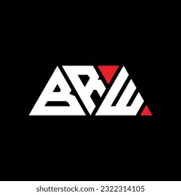 BRW triangle letter logo design with triangle shape. BRW triangle logo design monogram. BRW triangle vector logo template with red color. BRW triangular logo Simple, Elegant, and Luxurious design