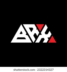 BRX triangle letter logo design with triangle shape. BRX triangle logo design monogram. BRX triangle vector logo template with red color. BRX triangular logo Simple, Elegant, and Luxurious design