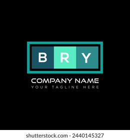 Diseño abstracto del logotipo de la letra de BRY. BRY diseño único. BRY.
