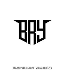 BRY letter logo design with white background in illustrator, vector logo modern alphabet font overlap style, calligraphy designs for logo, Poster, Invitation, etc.