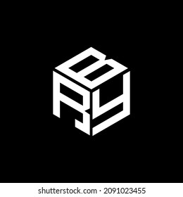 BRY Unique abstract geometric vector love letter logo design.