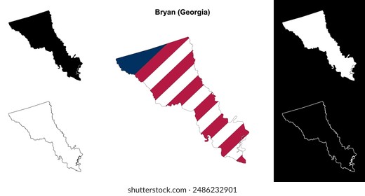 Condado de Bryan (Georgia) conjunto de mapas esquemáticos
