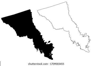 Bryan County, Georgia (U.S. county, United States of America,USA, U.S., US) map vector illustration, scribble sketch Bryan map