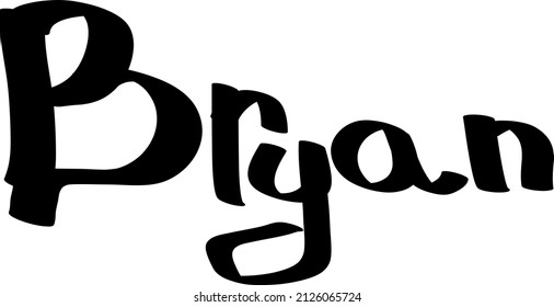 Bryan male name street art design. Graffiti tag Bryan. Vector art.