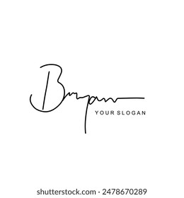 Bryan name signature logo vector design