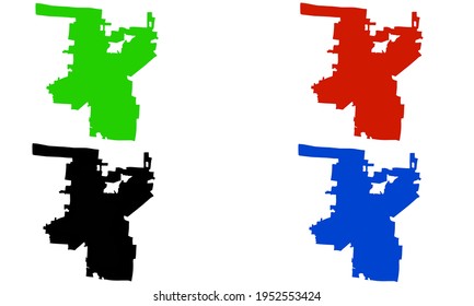 Bryant city map silhouette design in Arkansas, United States of America on white background