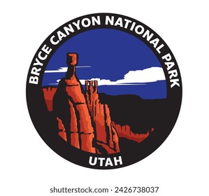 Bryce Canyon Landscape National Park Utah Vector Logo