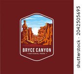 Bryce Canyon National Park Emblem logo patch logo illustration