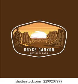 Bryce Canyon National Park emblem patch logo illustration