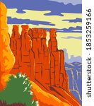 Bryce Canyon National Park in Paunsaugunt Plateau Garfield County and Kane County Utah WPA Poster Art Color