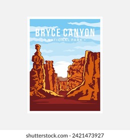 Poster des Nationalparks Bryce Canyon, Vektorgrafik-Design