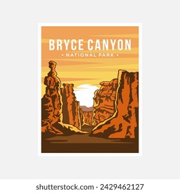 Bryce Canyon Nationalpark Poster Vektor-Illustration Design