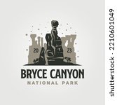 bryce canyon vintage vector symbol illustration design, queens garden symbol