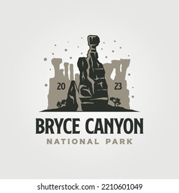 bryce canyon vintage vector symbol illustration design, queens garden symbol