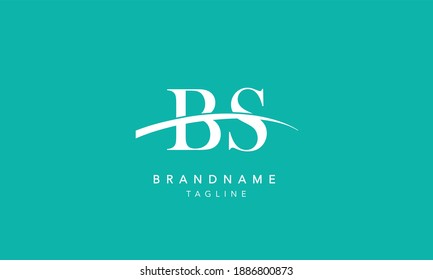 BS Alphabet initial swoosh Abstract Icon Logo vector illustration