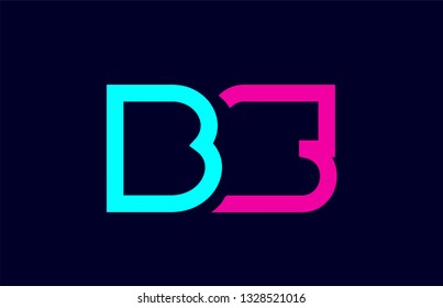 BS B S blue pink colorful alphabet alphabet letter logo combination design suitable for a company or business