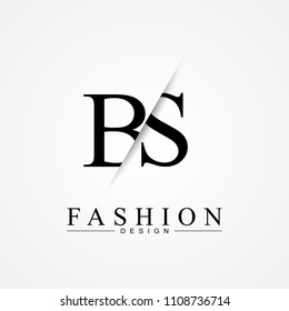 BS B S cutting and linked letter logo icon with paper cut in the middle. Creative monogram logo design. Fashion icon design template.