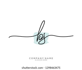BS B S Initial handwriting logo template