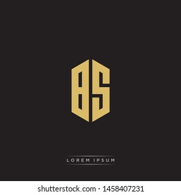 BS B S Logo Emblem Capital Letter Modern Template EPS 10 With Black Background