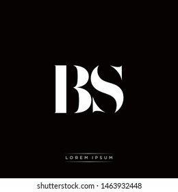 BS B S Logo Monogram with Black and White Colors