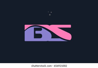 bs b s pink blue alphabet letter logo purple font creative text dots company vector icon design template