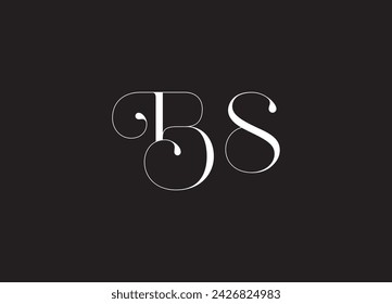 BS B S White Letter Logo Design