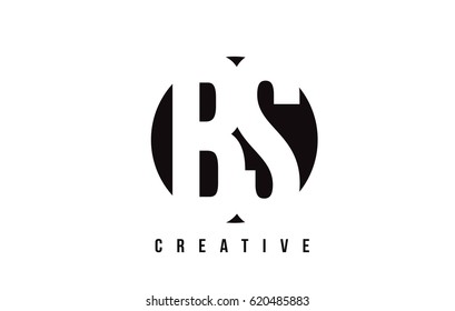 BS B S White Letter Logo Design with Circle Background Vector Illustration Template.