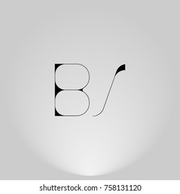 BS Black thin minimalist LOGO design in Highlight