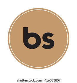 bs brown letters ,abstract background logo, design identity in circle, alphabet letter