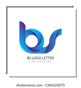 bs circle lowercase design of alphabet letter combination with infinity suitable as a logo for a company or business - Vector