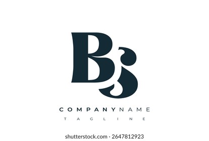 BS Creative Abstract Typography Logo Design. Elegant logo combining bold typography and creative shapes, ideal for branding and identity solutions.