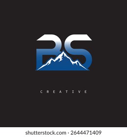 BS Creative Mountain Logo Bold Gradient Letter mark Branding Design for Business Outdoor Brands