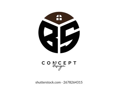 BS Creative Real Estate Monogram Logo Design in Kreisform