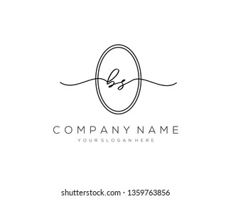BS handwriting initial  logo vector