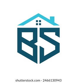 BS House Logo Design Template. Letter BS Logo for Real Estate, Construction or any House Related Business