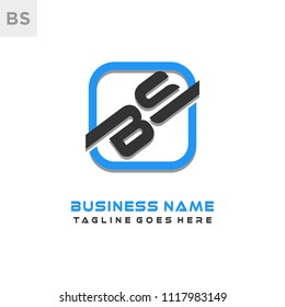 BS initial box letter logo template vector