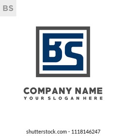 BS initial box letter logo template vector